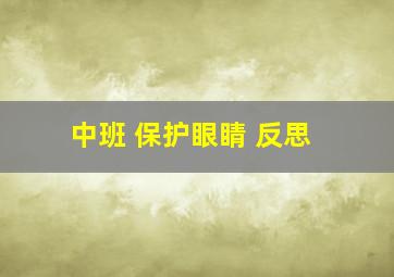 中班 保护眼睛 反思